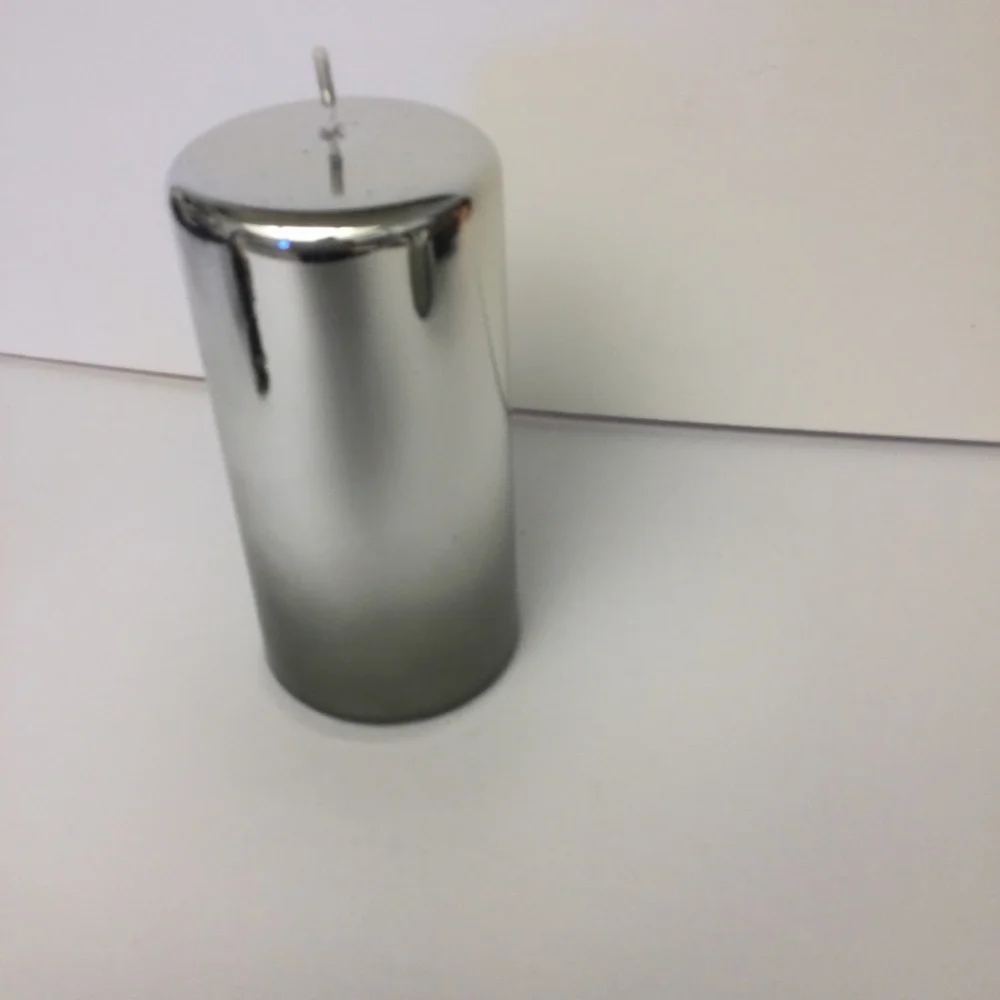 FEM SILVER OMBRE METALLIC MIRROR FINISH CANDLE NWT